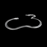 925 Silver Flat Snake Chain Bracelet Punk Rock Blade Unisex