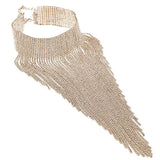 Exaggerated Long Crystal Necklaces Tassel Necklace