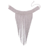 Exaggerated Long Crystal Necklaces Tassel Necklace