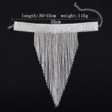 Exaggerated Long Crystal Necklaces Tassel Necklace