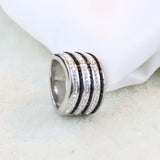 Crystal Finger Ring for Women Stainless Steel with Austrian Crystal