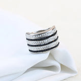 Crystal Finger Ring for Women Stainless Steel with Austrian Crystal