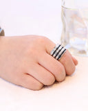Crystal Finger Ring for Women Stainless Steel with Austrian Crystal