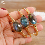 Labradorite Stone Cuff Bracelet for Women