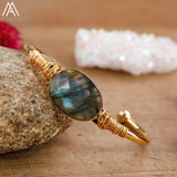 Labradorite Stone Cuff Bracelet for Women