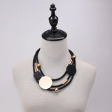 Bohemian Layered Rubber Necklaces Gold/Silver Chunky Jewelry