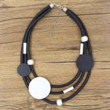 Bohemian Layered Rubber Necklaces Gold/Silver Chunky Jewelry