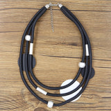 Bohemian Layered Rubber Necklaces Gold/Silver Chunky Jewelry