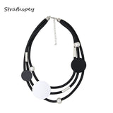 Bohemian Layered Rubber Necklaces Gold/Silver Chunky Jewelry