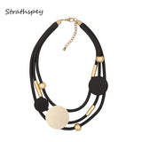 Bohemian Layered Rubber Necklaces Gold/Silver Chunky Jewelry