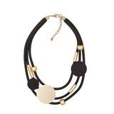 Bohemian Layered Rubber Necklaces Gold/Silver Chunky Jewelry