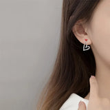 925 Sterling Silver Red Sweet Peach Heart Earrings For Wedding Party