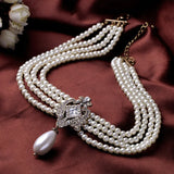 Multilayered Beads Chain Choker Necklace