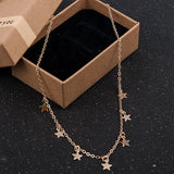 Women Star Pendant Choker Necklace Party Dress Jewelry