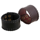 Women Men Biker Wide Leather Cuff Bracelet Charm Retro Bang
