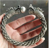 Chinese Old Tibetan Silver Bracelet Man Charm Jewellery