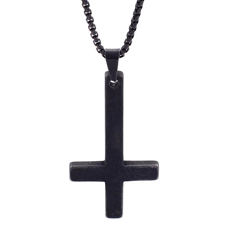 Stainless Steel Sanskrit Cross Pendant Necklace