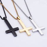 Stainless Steel Sanskrit Cross Pendant Necklace