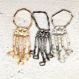 Gothic Punk Skeleton Finger Bracelet Hand Chain for Halloween Party