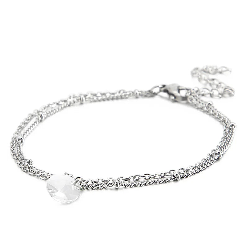 Punk Silver Rose Stainless Steel Round Plant Bangle Bracelets