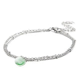 Punk Silver Rose Stainless Steel Round Plant Bangle Bracelets