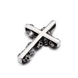 Punk Skeleton Cross Pendant Titanium Steel Necklace