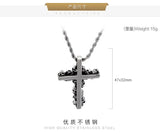Punk Skeleton Cross Pendant Titanium Steel Necklace