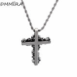 Punk Skeleton Cross Pendant Titanium Steel Necklace