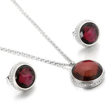 Women Men Stainless Steel Hollow Pendant Necklace Sets