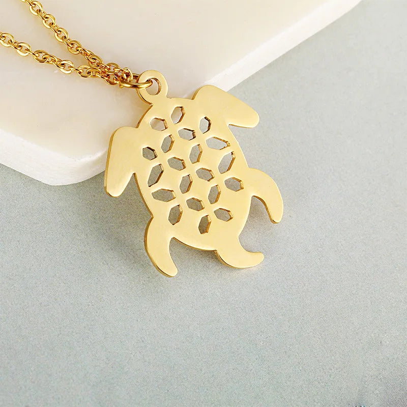 Silver Stainless Steel Chain Pendant Flower Necklace Set