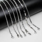 Silver Stainless Steel Chain Pendant Flower Necklace Set