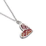 Silver Stainless Steel Chain Pendant Flower Necklace Set