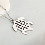 Silver Stainless Steel Chain Pendant Flower Necklace Set