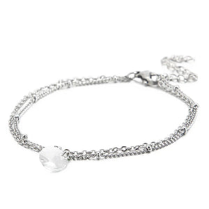 Silver Rose Stainless Steel Round Rope Bracelets Jewelry