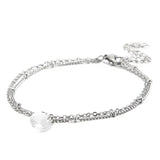 Silver Rose Stainless Steel Round Rope Bracelets Jewelry