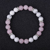 Quartz Stone Bracelet 8mm Round Howlite Turquoises Pink Crystal for Girls