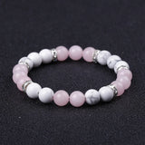 Quartz Stone Bracelet 8mm Round Howlite Turquoises Pink Crystal for Girls