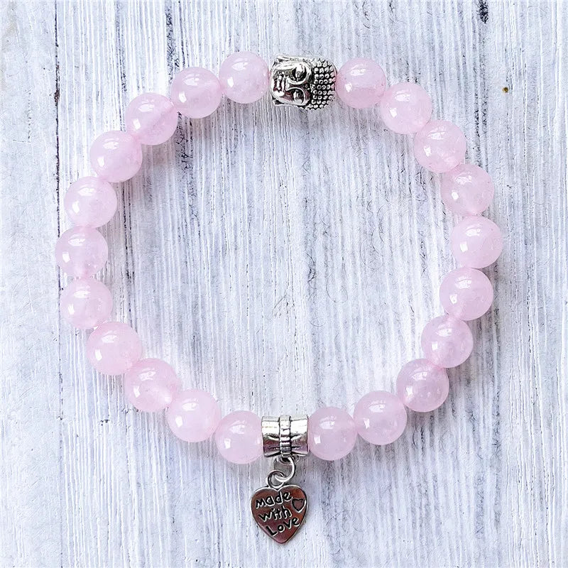 RoseQuartz Love Companion Bracelet Yoga Buddha MY0958