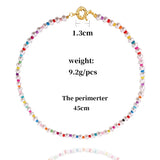 Colorful Rice Bead Necklace Geometric Round Pearl Necklace