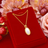 Emerald Pendant Necklace 14K Chain Agate Gemstone Choker Birthday
