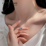 925 Sterling Silver Whale Pendant Zircon Necklace for Women