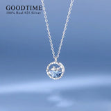 925 Sterling Silver Whale Pendant Zircon Necklace for Women