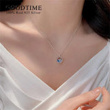925 Sterling Silver Whale Pendant Zircon Necklace for Women