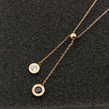 Stainless Steel Roman Numeral Wedding Necklace N101