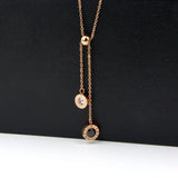 Stainless Steel Roman Numeral Wedding Necklace N101