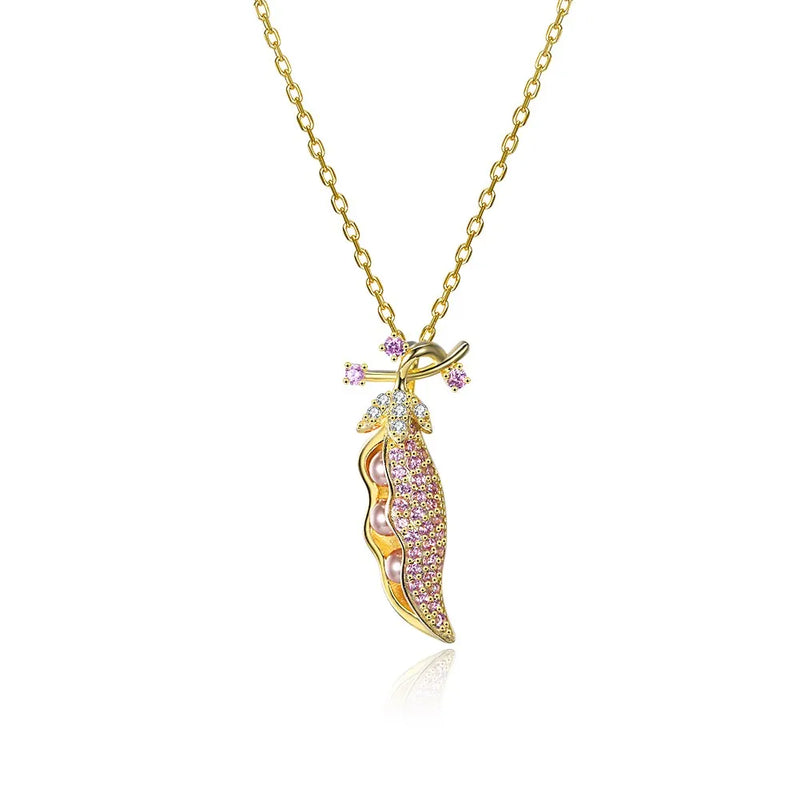 Pink Pearl Pendant Necklace 925 Sterling Silver Lady Party Jewelry