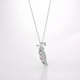 Pink Pearl Pendant Necklace 925 Sterling Silver Lady Party Jewelry