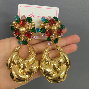 Golden Drop Hoop Earrings for Girls Small Jewelry Party
