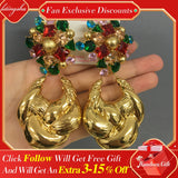 Golden Drop Hoop Earrings for Girls Small Jewelry Party