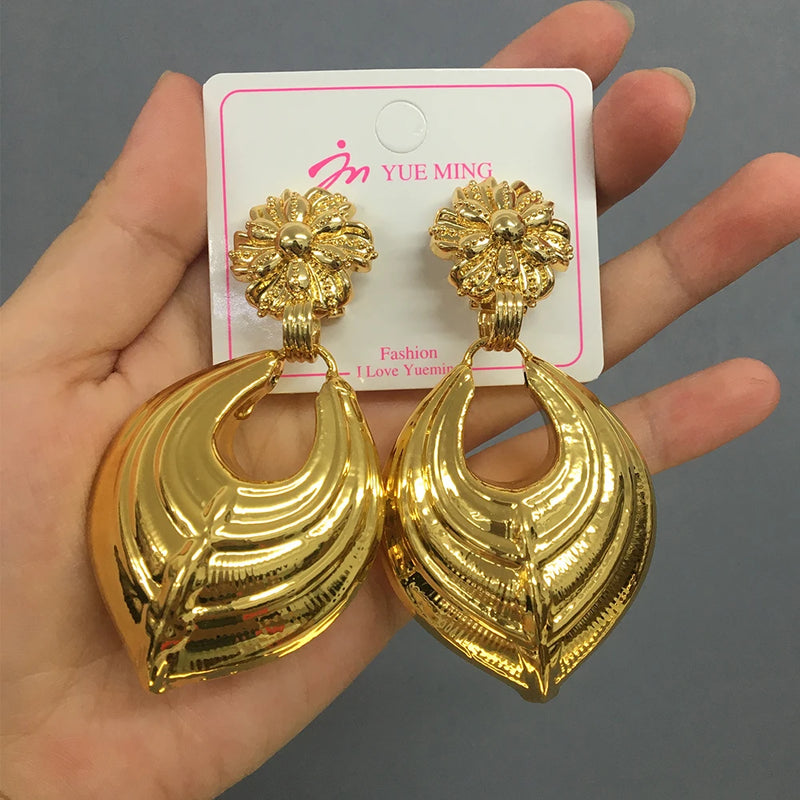 Golden Drop Hoop Earrings for Girls Small Jewelry Party